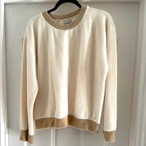 Maeve Cream and Tan Crew Neck Sweater